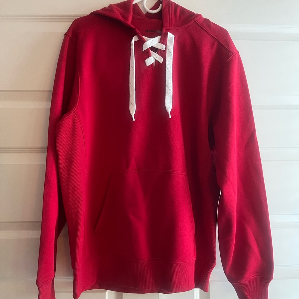 Sport-Tek ST271 Lace Up Pullover Hooded Sweatshirt - Deep Red